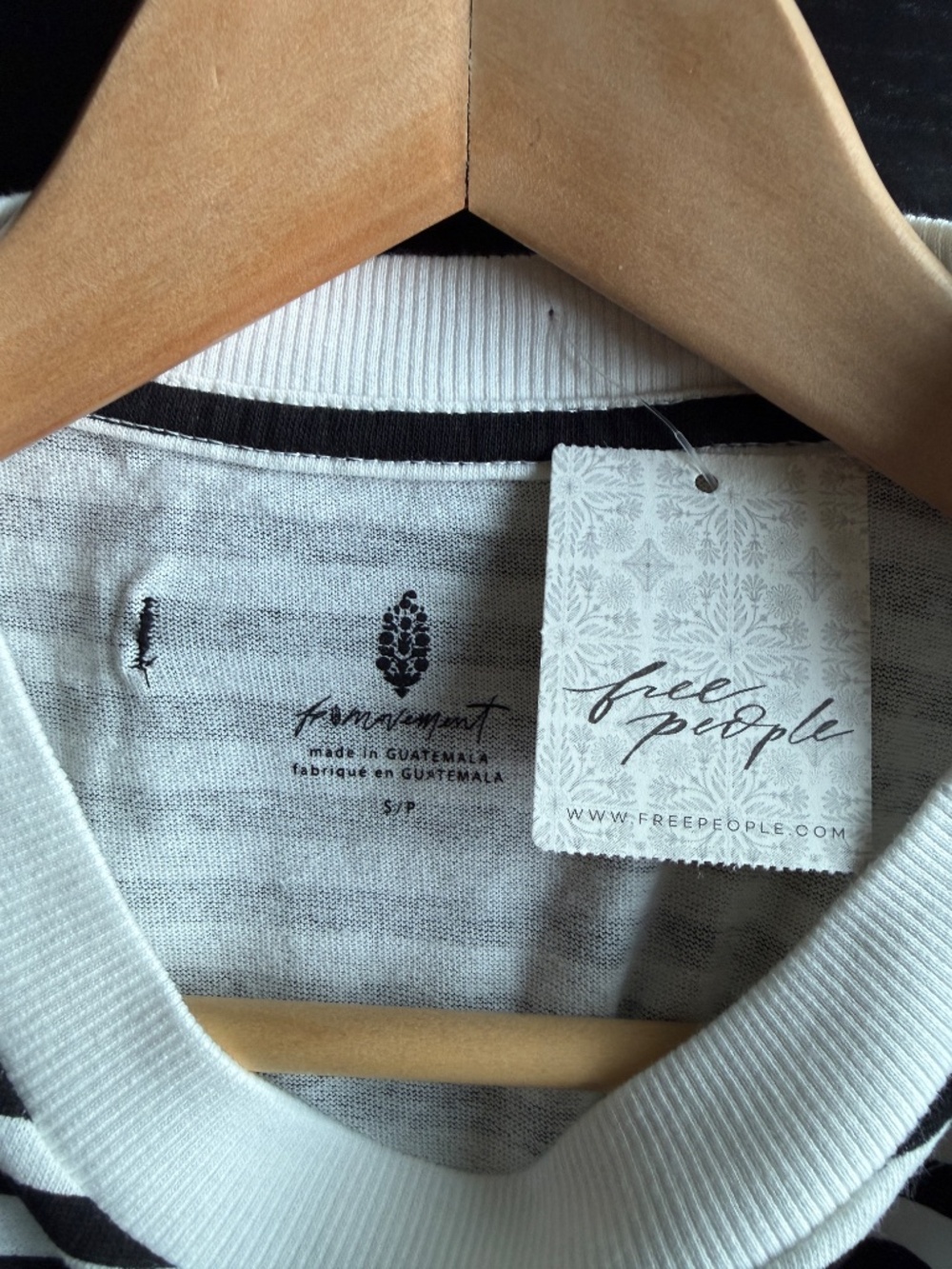 NWT FP Movement Free People Striped Boxy Cropped Tee Small - Picture 2 of 7